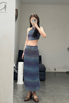 SWAYING/KNIT Gradient Strapless Halter Top SW23SS1T37 Gradient Blue PS61